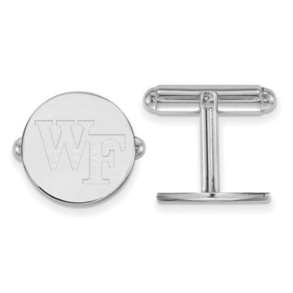 Sterling Silver Wake Forest University 'WF' Cuff Links - Picture 1 of 3
